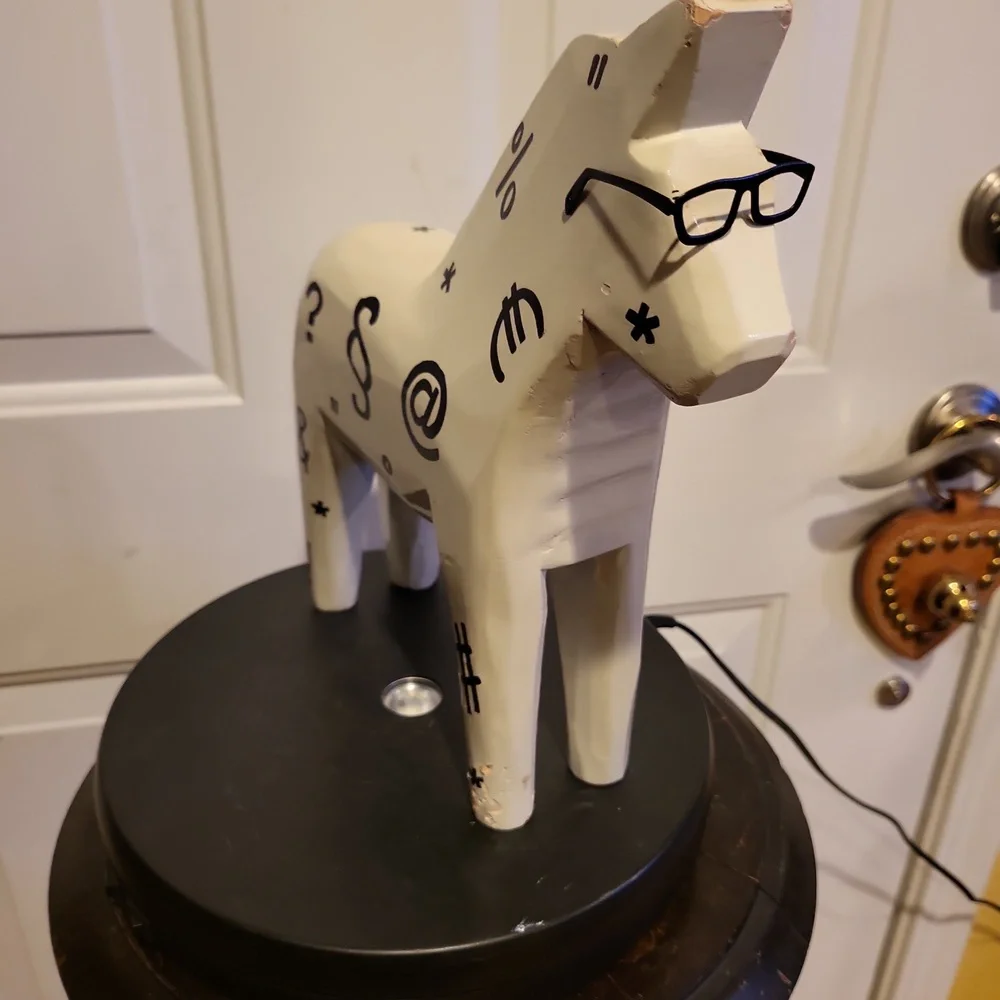 Dala IKEA White Wooden Horse Vintage